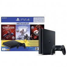 Sony PS4 1TB Slim Black, 3 игры: GTS/HZD CE/SpiderM + 3 месяца PS719391302