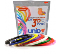 Пластик для 3D ручек низкотемпературный UNID KID-9 (по 5м. 9 цветов) KID9-1 Unid, РФ