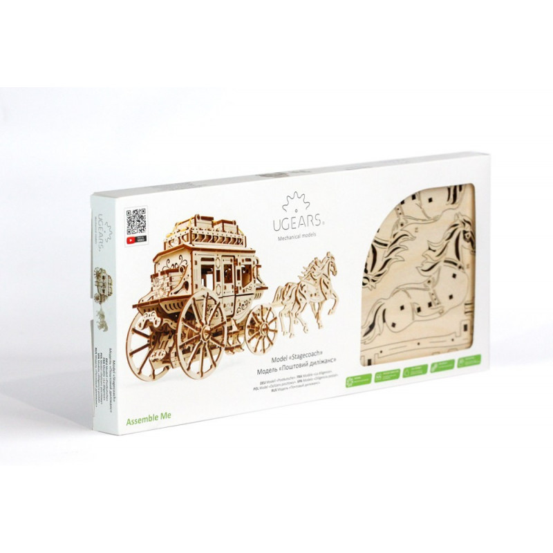 Ugears Конструктор 3D пазл Почтовый дилижанс  70045