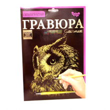 Гравюра А4 "Сова", золото А4-02-15 Danko Toys