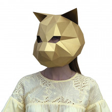 3D-конструктор МАСКА КОШКА (золотая) для фотосессий PP-3KOT-GLD PAPERRAZ