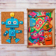 Конструктор "Веселые гвоздики. Роботы" 118107 WoodLandToys