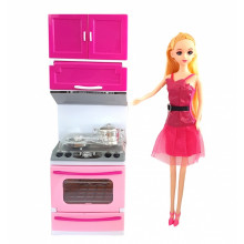 Игровой набор Кукла с игрушечной мебелью "Кухня" 818-18