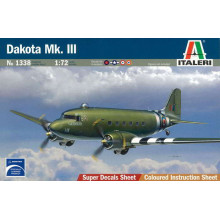 Сборная модель Военно-транспортный самолет DAKOTA MK.III (1:72) 1338 Italeri
