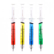 Ручка шариковая-прикол Шприц с жидкостью МИКС 600248