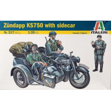 Сборная модель Армейский мотоцикл Zundapp KS750 с фигурками солдат Вермахта (1:35) 0317 Italeri Сборная модель Армейский мотоцикл Zundapp KS750 с фигурками солдат Вермахта (1:35) 0317 Italeri