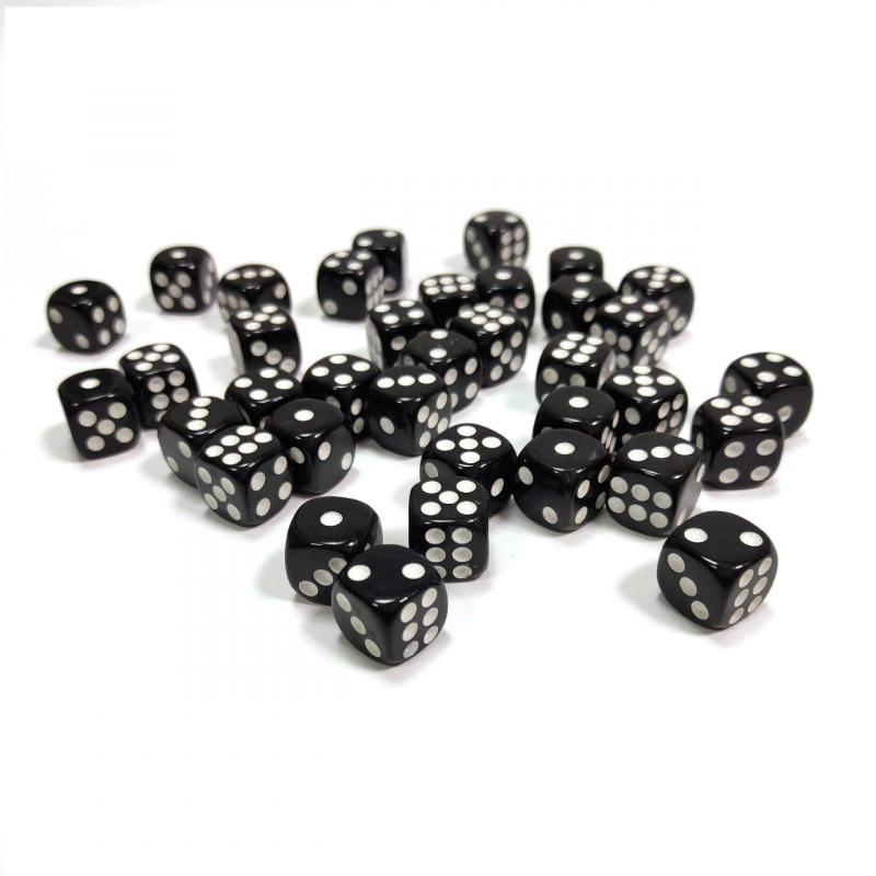 Набор черных игровых кубиков «36D6» 1134