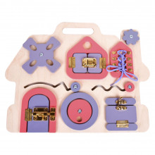 Деревянная развивающая игрушка "бизиборд домик" 02103 Десятое королевство