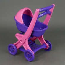 Коляска для кукол-люлька, розово-фиолетовая 0121/02 Doloni