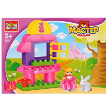 Игрушка конструктор "город мастеров" большие кубики: девочка с кроликом, 20 дет., LL-1018-R Город мастеров