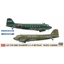 Сборная модель: транспортных самолетов L2D Zero Transprt & C47 Skytrain "Pacific Carriers" 1:200 2шт 10687 Hasegawa
