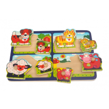 Игра детская настольная пазл "Животные", 10 элементов. HJ98060k Hongji toys