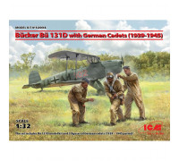 Сборная модель: Bücker Bü 131D с германскими кадетами (1939-1945 г.) 1:32 ICM 32034 ICM