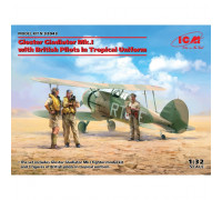 Сборная модель: Gloster Gladiator Mk.I с британскими пилотами в тропической форме 1:32 ICM 32043 ICM