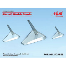 Подставки для моделей авиации "в полете" прозрачные, 3 штуки, масштаб универсальный , пластиковые сборные A001 ICM