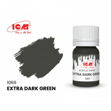 Краска Экстра темно-зеленый (Extra Dark Green) (12мл) C1069 ICM