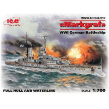 Сборная модель:  1:700 Markgraf германский линкор Первой мировой войны S.017 ICM