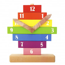 Развивающая деревянная игрушка-пирамидка "Часы" WOOD7 Pinocchio