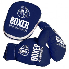 Боксерский набор №7 (лапа и перчатки) арт. 99818 Лидер