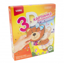 Картинка 3D. Аппликация для малышей с пайетками "Мишутка" Пм-002 Lori