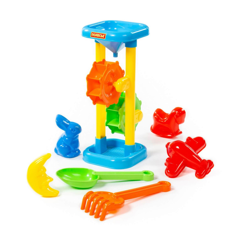 Набор №282: песочная мельница, h308 мм + формочки, совок №7, грабельки №7 35103 POLESIE, БЕЛАРУСЬ