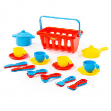 Набор детской посуды "TOP chef" с корзинкой №2 на 4 персоны (в сеточке) 42651 POLESIE, БЕЛАРУСЬ