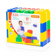 Конструктор строительный "XXL", 24 элемента + соединитель (24 элемента) 68019 Полесье