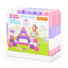 Конструктор строительный "XXL", 24 элемента (v2) + соединитель (24 элемента) 68057 Полесье