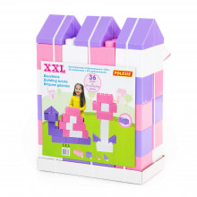 Конструктор строительный "XXL", 36 элементов (v2) + соединитель (30 элементов) 68064 Полесье