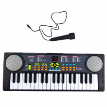 Игрушка музыкальная "синтезатор с микрофоном", 37 клавиш (+ радио) HL-3718FM QUNXING TOYS