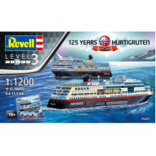 Сборная модель: Подарочный набор «125 лет Hurtigruten TROLLFJORD & MIDNATS (1:1200) 05692 Revell