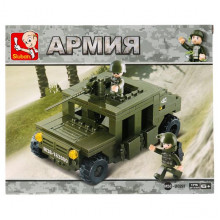 КОНСТРУКТОР ПЛАСТ. МАШИНА ВОЕННАЯ С ФИГУРКАМИ, 175ДЕТ. 20*13*5СМ M38-B0297 Sluban