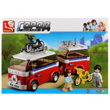 Конструктор пласт. кемпинг с фигурками, 324дет. 33*23*7,5см M38-B0566 Sluban