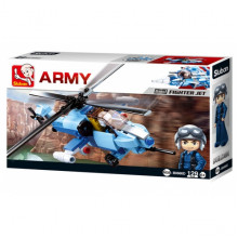 Конструктор пласт. вертолет с фигуркой, 129дет. M38-B0666D Sluban