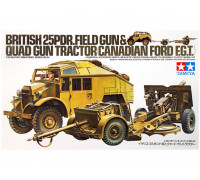 Сборная модель: Английский тягач с 25 фут.пушкой (25 Pdr. Field Gun & Quad Gun Tractor) (1:35) 35044  Tamiya