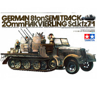 Сборная модель: Немецкий полугусеничный тягач с 20 мм зенитной установкой и пятью фигурами (1:35) 35050  Tamiya