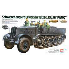 Сборная модель: Немецкий18-тонный тяжелый полугусеничный тягач FAMO с 8 фигурами (1:35) 35239  Tamiya
