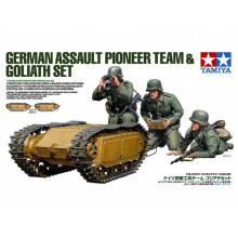 Сборная модель: Немецкая передовая команда с гусеничной машиной Голиаф, три фигуры (1:35) 35357  Tamiya