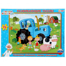 РАЗВИВАЮЩИЕ ПАЗЛЫ В РАМКЕ  СИНИЙ ТРАКТОР .15Д. 30*22*0,5СМ 4680013713751 Умные игры РАЗВИВАЮЩИЕ ПАЗЛЫ В РАМКЕ  СИНИЙ ТРАКТОР .15Д. 30*22*0,5СМ 4680013713751 Умные игры