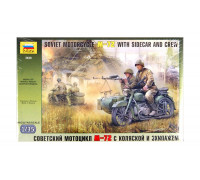 Сборная модель Советский мотоцикл М-72 с коляской (1:35) 3639 ЗВЕЗДА