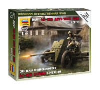Набор миниатюр Советская противотанковая 45-мм пушка с расчётом (1:72) 6112 ЗВЕЗДА