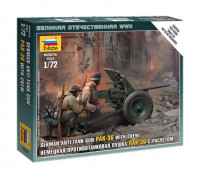 Набор миниатюр Немецкая противотанковая пушка Пак-36 с расчётом (1:72) 6114 ЗВЕЗДА