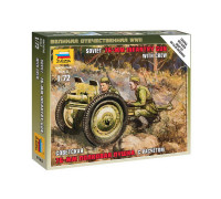 Набор миниатюр Советская 76-мм полковая пушка с расчетом (1:72) 6145 ЗВЕЗДА