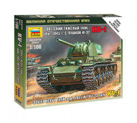Сборная модель Советский тяжёлый танк КВ-1 обр. 1941г. с пушкой Ф-32 (1:100) 6190 ЗВЕЗДА