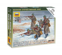 Набор миниатюр Советская пехота в зимней форме 1941-1942 (1:72) 6197 ЗВЕЗДА