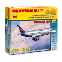 Сборная модель Пассажирский авиалайнер "Суперджет 100" (1:144) 7009П ЗВЕЗДА