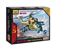 Сборная модель Советский ударный вертолёт Ми-24В (1:144) 7403 ЗВЕЗДА