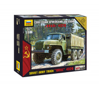 Сборная модель Советский армейский грузовик "Урал" 4320 (1:100) 7417 ЗВЕЗДА